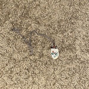 Vintage Elk tooth Hummingbird Necklace